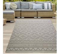 Tapis Intérieure et Extérieure Sisal Terrasse Balcon Cuisine Salle de Séjour - Motif À Losange - beige crème Größe - 140 x 200 cm