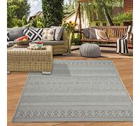 Tapis Intérieure et Extérieure Sisal Terrasse Balcon Cuisine Salle de Séjour Motif à Losange Diamant en Gris Größe 140x200 cm