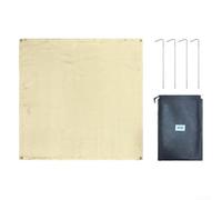 Tapis isolant de camping résistant à l'humidité pour pique-nique et randonnée, tapis léger ignifuge avec piquets, structure pour les nuits froides, blanc cassé (93 x 93 cm)