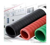 Tapis Isolant De Sécurité Électrique, Tapis De Sol Isolants en Caoutchouc Haute Tension, Revêtement De Sol Antidérapant Grand Format Et Découpable(Zwart,10mm-1x1m/3.3x3.3ft)