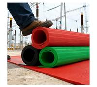 Tapis Isolant en Caoutchouc pour La Sécurité Électrique, Tapis Flexible Antichoc, Grand Tapis Antidérapant pour Tableaux Électriques, Tapis De Sécurité Découpable(Zwart,3mm-0.5x0.5m/1.6x1.6ft)