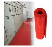 Tapis isolant en caoutchouc rouge 6-35 KV non conducteur pour atelier diélectrique imperméable et découpable 3,2 m x 1 m pour la sécurité du tableau et de la salle de distribution