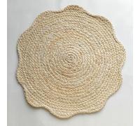 Tapis Isolant Tissé en Paille De Maïs, Dessous De Verre Anti-Brûlure, Tapis Rond De Style Occidental