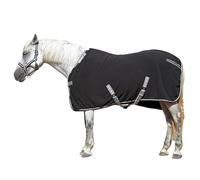 Tapis isotherme en polaire pour chevaux - Tapis anti-transpiration respirant avec col réglable - Tapis léger en polaire thermique pour post-exercice, voyage et spectacle, noir, 1,6 m