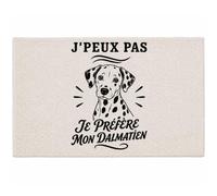 Tapis J’peux pas je préfère mon Dalmatien J'peux pas minimaliste | Coton 725 g/m² 61 × 40 cm Lavable en Machine | Salle de Bain, WC ou Cuisine | Cadeau Propriétaire Dalmatien Anniversaire Noël