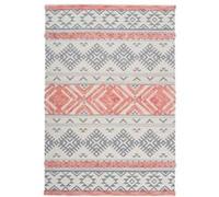 Tapis Jacquard à Poils Courts Ethnie Gris & Orange 160 x 230 cm