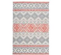 Tapis Jacquard à Poils Courts "Ethnie" Gris & Orange 160 x 230 cm