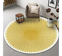 Tapis jaune rond pour salon chambre 80cm 100cm 120cm 140cm 160cm 180cm 200cm Tapis de cercle de style nordique Tapis de sol intérieur antidérapant lavable Tapis de canapé ( Size : Diamètre 140cm )