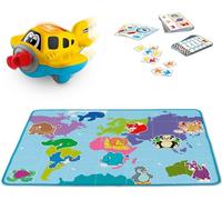 Tapis Jeu éducatif pour enfants avec avion parlant interactif - Codage et programmation pour enfants de 3 ans et plus, 60 missions, carte du monde, jeux STEM Montessori, résolution de problèmes et