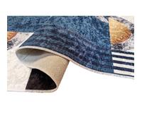 Tapis - JODHPUR - Bleu - 160x230 - Epaisseur 6mm - Envers latex - Polyester