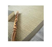 Tapis Jonc de mer Kalapa fin panama - Ganse coton taupe - 120 x 170 cm