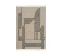 Tapis Kelim Contemporain Blanc Cassé/ Gris 200 cm