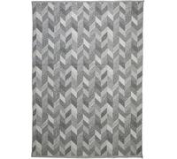 Tapis kilim 80x140 rectangle fait à la main en coton gris motif géométrique