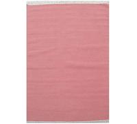 Tapis kilim 80x150 rectangle fait main en laine rose motif uni LYN12 BAYA IBAY