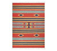 Beliani Tapis Kilim avec Motif Géométrique 140 x 200 cm en Coton Multicolore Hatis