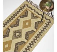 Tapis Kilim en jute et laine multicolore Ravar - HOMESCAPES - 90 x 150 cm - Tapis - Non