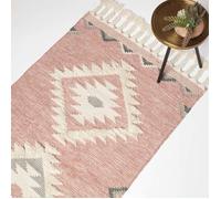 Tapis Kilim en laine rose Pali 160 x 230 cm