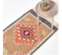 Tapis Kilim - Jaipur - 66 x 200 cm - Laine - Motif géométrique - Intérieur naturel