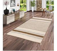 Tapis kilim - PERGAMON - Navarro - Naturel - Curry Beige - 140x200 cm