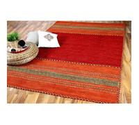 Navarro - Tapis Kilim Naturel - Rouge Orange - 8 Tailles Disponibles