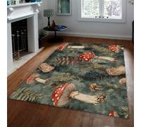 Tapis Lavable 120x160cm Rugs Doux antidérapants Champignon Forêt Tapis de Sol pour Chambre Pépinière Cuisine Dessins animés Mignons Rugs d’intérieur