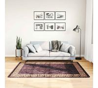 Tapis Lavable 120x180 cm Noir et Doré Moquette Paillasson vidaXL