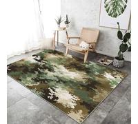Tapis Lavable 160 x 230 cm, Vert Couleur Terre Doux Flanelle Poil Courts Antidérapant Illustration De Camouflage Militaire Imprimé Tapis Entretien Facile, pour Salon Chambre Salle a Manger