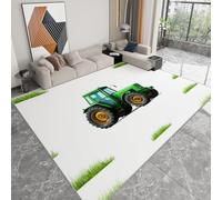 Tapis lavable 180 x 240 cm pour chambre d'enfant, coureur antidérapant terres agricoles tracteur herbe verte pour chambre - tapis imprimé style ferme (farmhouse) pour salon salle à manger bureau