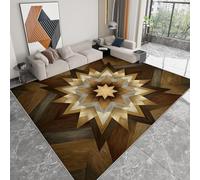 Tapis Lavable 60 x 90 cm pour Chambre d'enfant, Coureur Antidérapant Vintage Cowboy Géométrique Étoiles pour Chambre - Tapis Imprimé à Poils Courts Style Art Western pour Salon Salle à Manger Bureau