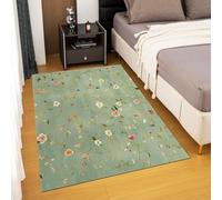 Tapis Lavable à Texture Florale pour Salon et Chambre à Coucher, Tapis à Poils Courts antidérapant 190x290cm/75x114in