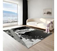 Tapis Lavable antidérapant Minimaliste Rêveur Floral Nounours, 140 x 200 cm Tapis Moquette de Chambre à Poils Ras, Paillasson Intérieur pour Salon, Chambre d'enfant, Salle à Manger, Rose Blanc