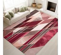 Tapis Lavable Antidérapant Moderne Abstrait Délicat Luxe Élégant Géométrique Blocs de Couleur, 160 x 230 cm Tapis Moquette de Chambre à Poils Ras, Paillasson Intérieur pour Salon