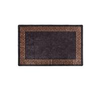 Tapis Lavable Antidérapant Moquette d'Entrée Tapis de Sol Paillasson de Sol Tapis d'Entrée Moquette de Couloir 160x230 cm Noir et Doré