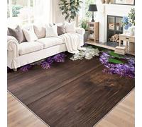 Tapis Lavable, antidérapant, Plantes Nature Tapis ne perd Pas Ses Poils, 50 x 80 cm léger et résistant décoloration, pour Couloir, entrée, Salon, Violet Lilas Photographie