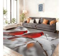 Tapis Lavable antidérapant, Tapis de Salon imprimé Gros Plan Oiseau Branche Romantique, Décoration pour Chambre à Coucher, séjour, Bureau à Domicile et intérieur (60 x 90 cm, Coloré)