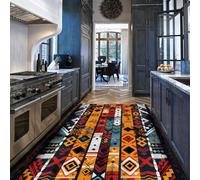 Tapis Lavable Aztec Area pour Le Salon 80x150 Style | Tapis rustique sud-ouest doux antidérapant poil bas grand tapis rustique chambre salle manger paillasson ferme