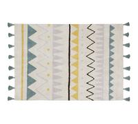 Tapis lavable azteca naturel vintage bleu (120 x 160 cm)