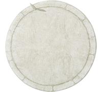 Lorena Canals Tapis lavable, motif feuilles de bambou, pour salon, chambre à coucher, chambre d'enfant, fait à la main, coton naturel, taille : Ø 122 cm