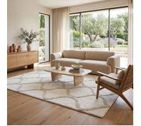 Tapis lavable berbère en coton beige 120x180