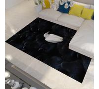 Tapis Lavable d’Art Moderne Oiseau Blanc Motif de Corbeau Noir Doux Non Antidérapant Mince Poils Doux Tapis D’Accent pour Salon Chambre À Domicile Bureau 200x300cm