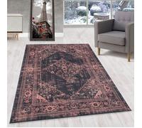 Tapis lavable design oriental tapis rouge 160x230 cm impression numérique tapis à poils courts pour salon et cuisine