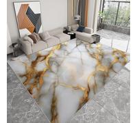 Tapis Lavable en Machine Moderne Abstrait Marbre Doux, Tapis à Poils Bas Antidérapant Doux pour Salon Chambre à Coucher Maison Bureau entrée Cuisine Couloir 140 x 200 cm, Gris Clair