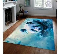 Tapis Lavable Fantasy Cute Panda Pattern Doux à Poils Ras pour Salon Chambre à Coucher Tapis antidérapant Moderne pour Chambre d’Enfant 80x150cm
