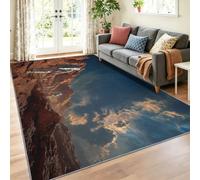Tapis Lavable Machine Salon 40 x 60 cm Antidérapant Sol Nature Western Poil Bas Doux Canyon Ciel Bleu Nuages Blancs Roches Rouges Motif Chambre Cuisine Entrée Salle Détente Dessous Lit Dortoir