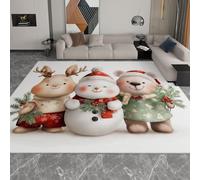 Tapis Lavable Machine Salon 60 x 90 cm Chapeau De Père Noël D'Un Personnage Dessin Animé Antidérapant à Poils Courts Doux Tapis Idéal pour Salon, Chambre De Garçon et Chambre d'Adolescent, Blanc