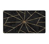 Tapis lavable moderne - vidaxl - Noir et doré - 80x150 cm - Antidérapant - Lavable en machine - Velours souple