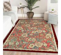 Tapis Lavable Oriental Elegance Surface Feuillage Floral Vignes Tapis Doux antidérapants Fin à Poil Bas Moquette Douille pour Salon Chambre Appartement 120x180cm
