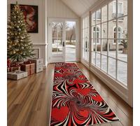 Tapis Lavable pour Cuisine Illusion d'optique Spirale Tapis de Couloir Long et Antidérapant Romantique Coeur Paillasson Absorbant et Doux Abstrait Vortex Décoratif pour Entrée, Chambre 60x210 cm