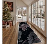 Tapis Lavable pour Cuisine Moderne Carte du Monde Tapis de Couloir Long et Antidérapant Géométrique Afrique Paillasson Absorbant et Doux Abstrait géographie Décoratif pour Entrée, Chambre 60x210 cm