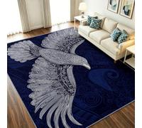 Tapis Lavable Réaliste Minimaliste 60 x 90 cm Tapis Salon | Aigle Tourbillon Tapis Lavable en Machine, Poils Courts, Antidérapant pour Chambre, bureau et salle de bain